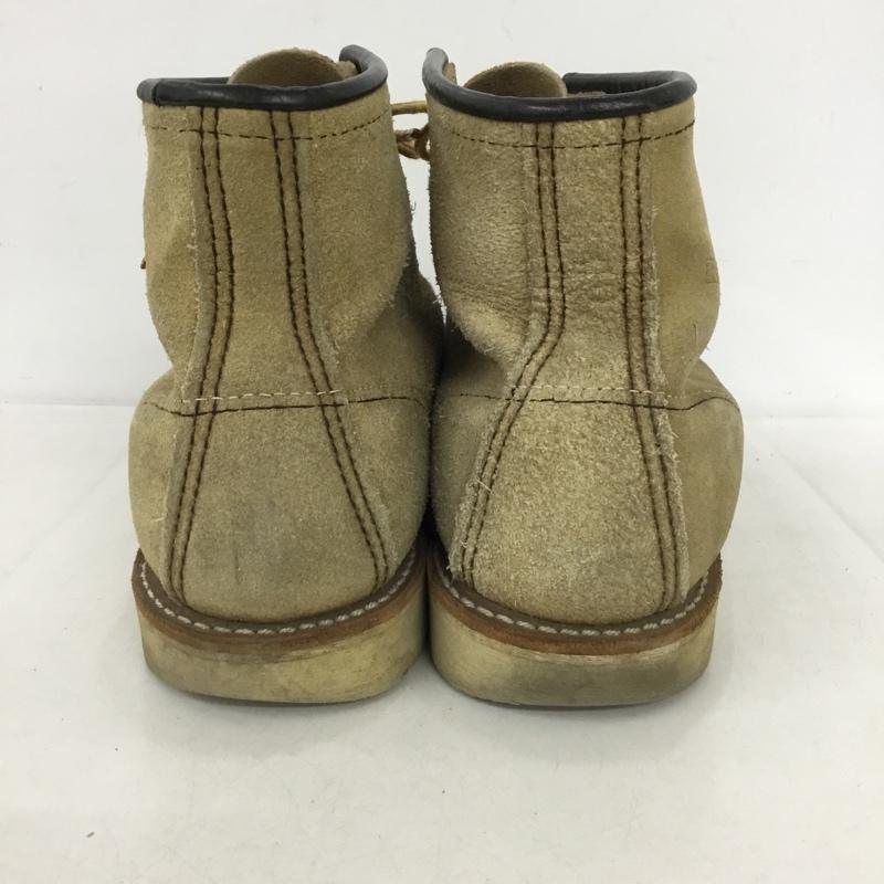 レッドウィング RED WING ブーツ ショートブーツ 8173 6inch CLASSIC MOC TOE USA7.5E US：7.5 ロゴ、文字 ベージュ / ベージュ /  メンズ USED 古着 中古 10150975
