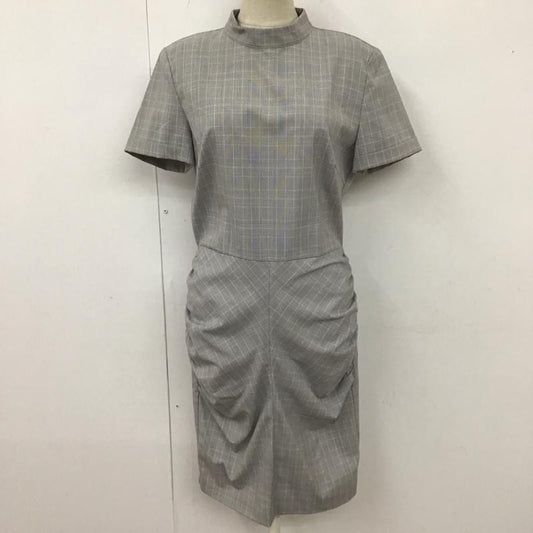 ザラ ZARA ワンピース ロングスカート 半袖ロングワンピース 総柄 タイトスカート M チェック 灰 / グレー /  レディース USED 古着 中古 10113059