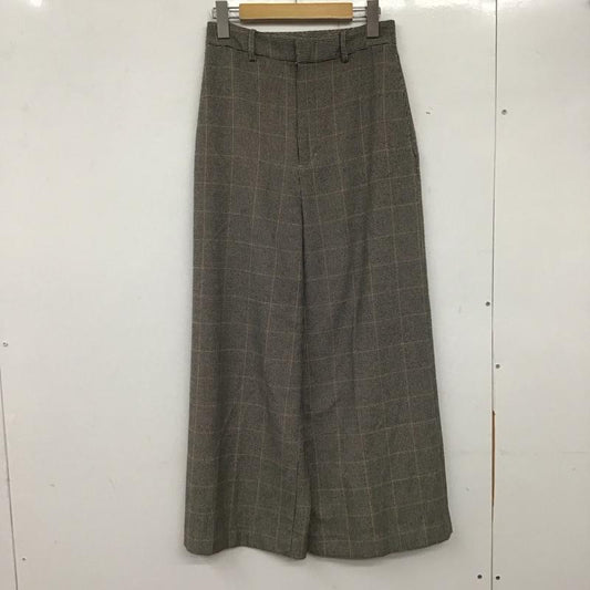 ニコアンド niko and... パンツ スラックス ST95CL01TO ワイドパンツ M チェック 白 / ホワイト / X 黒 / ブラック / X 茶 / ブラウン /  レディース USED 古着 中古 10139164