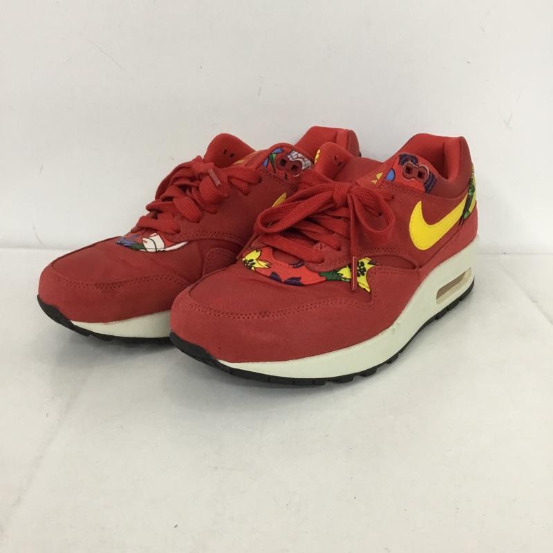 ナイキ NIKE スニーカー スニーカー 528898-602 WMNS AIR MAX 1 PRINT 24.5cm 24.5cm ロゴ、文字 赤 / レッド /  レディース USED 古着 中古 10146322