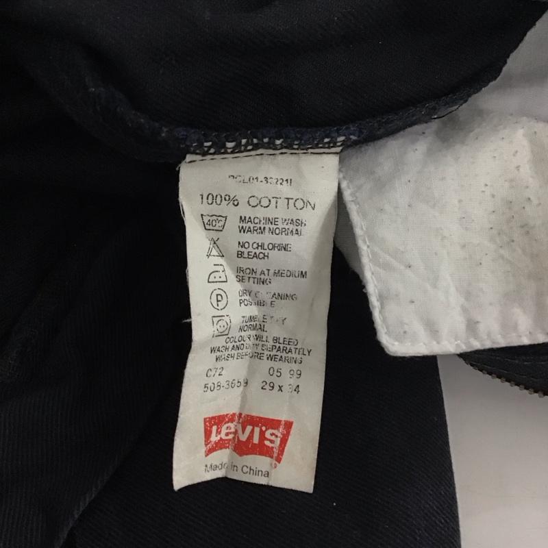 リーバイストラウスアンドコー Levi Strauss & co. パンツ デニム、ジーンズ デニムパンツ スリムパンツ カジュアルパンツ ストレッチパンツ 29インチ 無地 黒 / ブラック /  メンズ USED 古着 中古 10136673