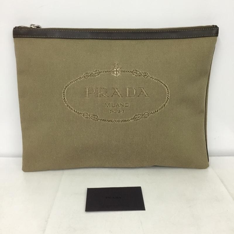 プラダ PRADA クラッチバッグ、パーティバッグ クラッチバッグ、パーティバッグ 2N1283 ロゴ、文字 ベージュ / ベージュ /  レディース USED 古着 中古 10132611