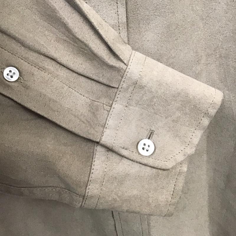 ウ゛ァンヒューゼン VANHEUSEN シャツ、ブラウス 長袖 L 無地 ベージュ / ベージュ /  メンズ USED 古着 中古 10108056