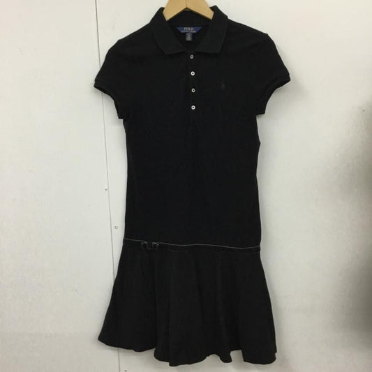ポロラルフローレン POLO RALPH LAUREN ワンピース ロングスカート 半袖ワンピース ポロシャツ フレアスカート ロングスカート XL ロゴ、文字 黒 / ブラック /  レディース USED 古着 中古 10110312