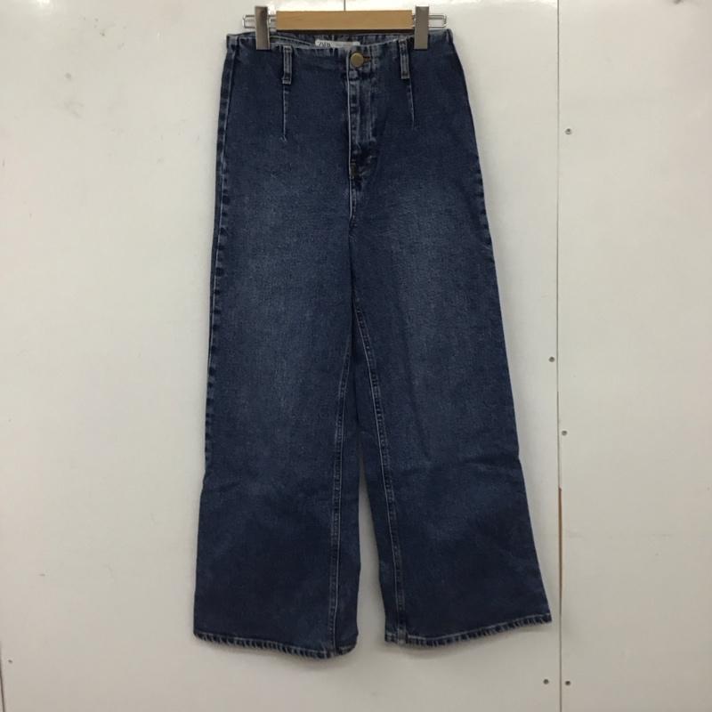 ザラ ZARA パンツ デニム、ジーンズ デニムパンツ ワイドパンツ カジュアルパンツ 34 無地 インディゴ / インディゴ /  レディース USED 古着 中古 10128921