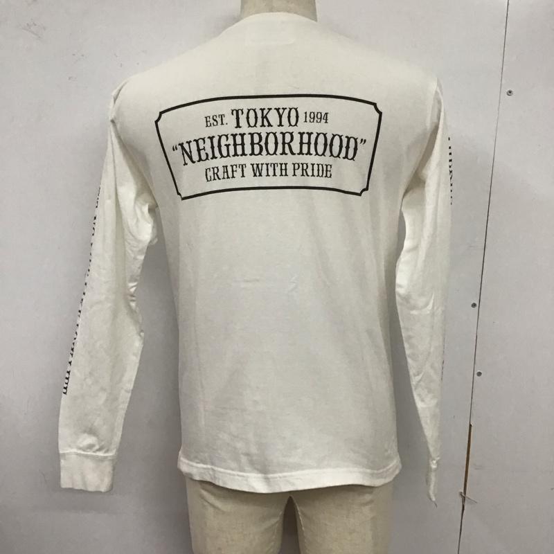 ネイバーフッド NEIGHBORHOOD カットソー 長袖 長袖カットソー クルーネックカットソー ロングスリーブカットソー プリントTシャツ S ロゴ、文字 白 / ホワイト /  メンズ USED 古着 中古 10124477