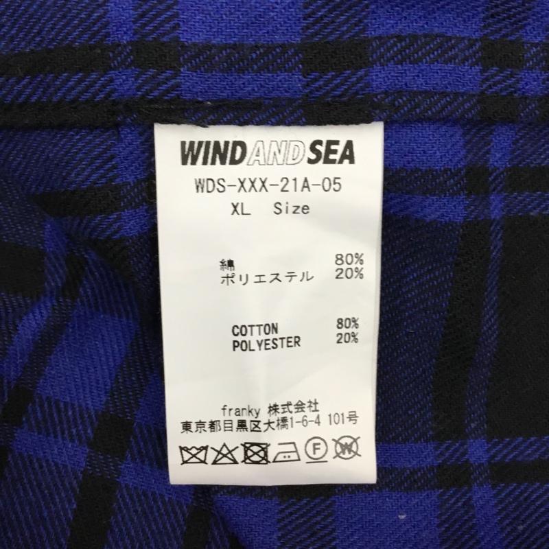 ウィンダンシー WIND AND SEA シャツ、ブラウス 長袖 eds-xxx-21a-05 ウィンダンシーゴッドセレクション21Aネルシャツ 長袖シャツ チェックシャツ XL チェック 黒 / ブラック / X 青 / ブルー /  メンズ USED 古着 中古 10106457
