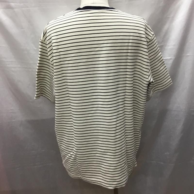 ザラ ZARA カットソー 半袖 半袖カットソー プリントTシャツ クルーネックカットソー XL ボーダー柄 白 / ホワイト / X 紺 / ネイビー /  メンズ USED 古着 中古 10116866