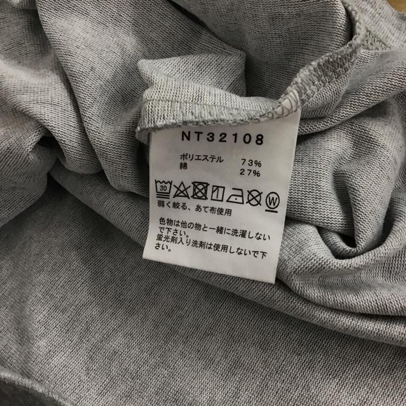 ザノースフェイス THE NORTH FACE Tシャツ 半袖 nt32108 バンダナスクエアロゴ プリントTシャツ L ロゴ、文字 灰 / グレー /  メンズ USED 古着 中古 10150991