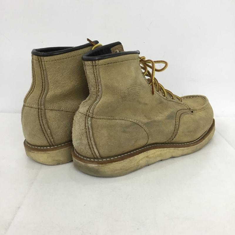 レッドウィング RED WING ブーツ ショートブーツ 8173 6inch CLASSIC MOC TOE USA7.5E US：7.5 ロゴ、文字 ベージュ / ベージュ /  メンズ USED 古着 中古 10150975