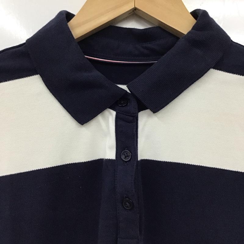 トミーヒルフィガー TOMMY HILFIGER ワンピース ミニスカート ポロ M ボーダー柄 X ロゴ、文字 白 / ホワイト / X 紺 / ネイビー /  レディース USED 古着 中古 10131504