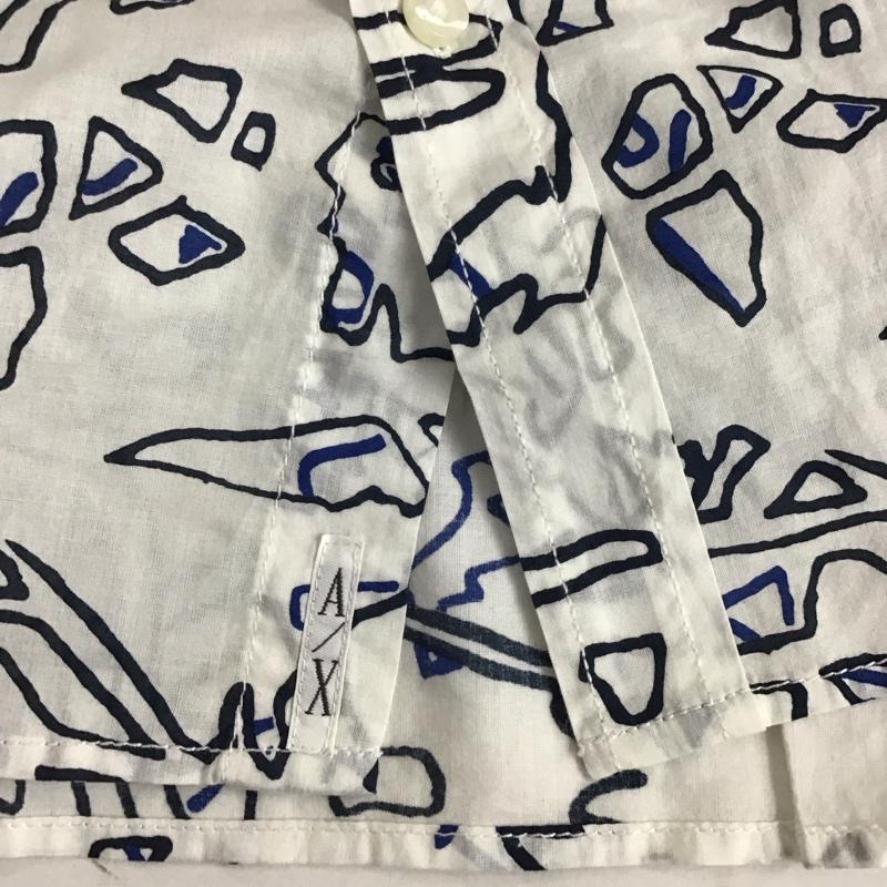 アルマーニエクスチェンジ ARMANI EXCHANGE シャツ、ブラウス 半袖 半袖シャツ 総柄シャツ プリントシャツ M プリント 白 / ホワイト /  メンズ USED 古着 中古 10127760