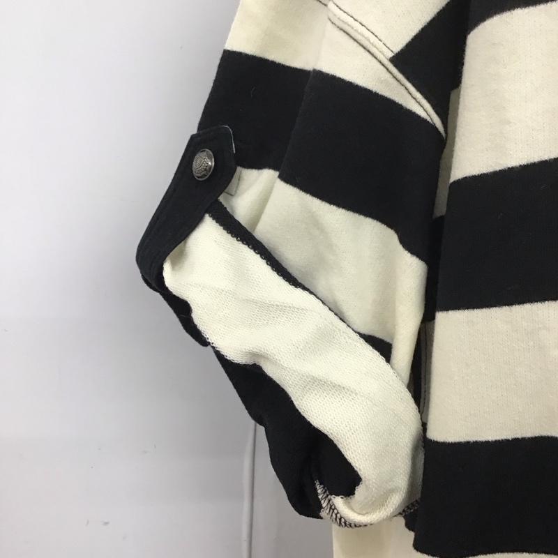 バーバリーロンドン Burberry London ワンピース ひざ丈スカート 半袖ロングワンピース ボーダーワンピース 38 ボーダー柄 白 / ホワイト / X 黒 / ブラック /  レディース USED 古着 中古 10113710