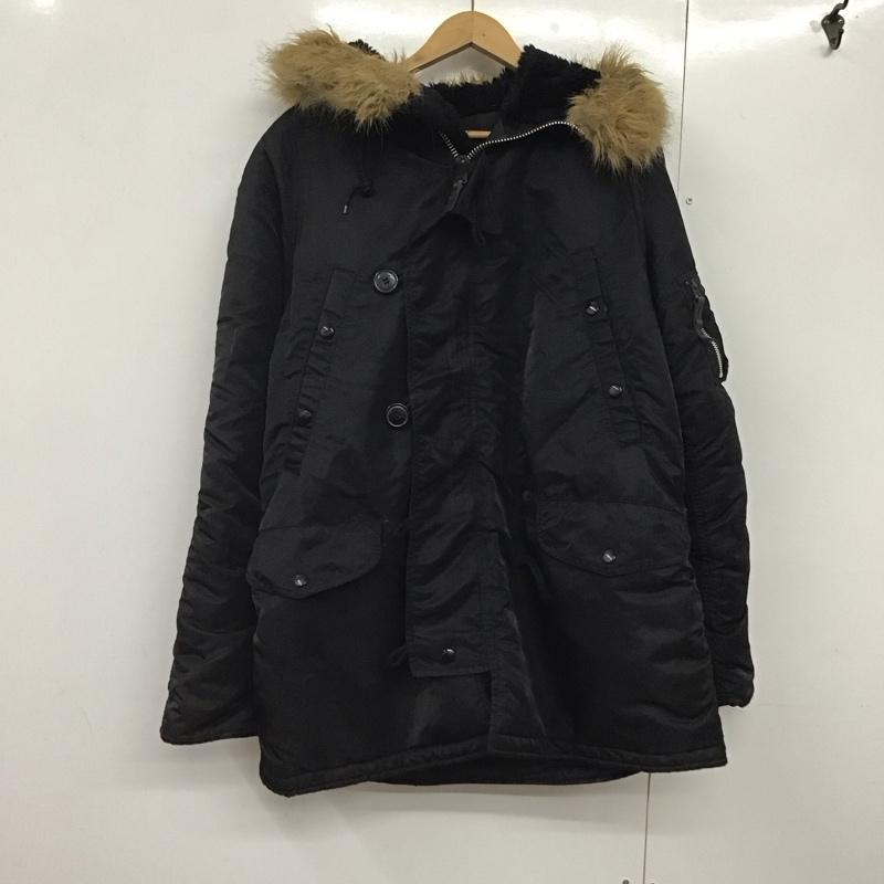 アルファインダストリー Alpha Industries ジャケット、上着 ジャンパー、ブルゾン ジップアップジャケット ナイロンジャケット アウター L 無地 黒 / ブラック /  メンズ USED 古着 中古 10141528