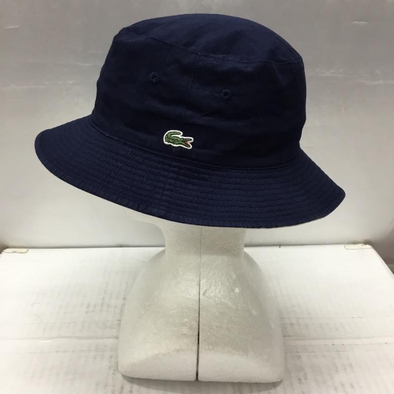 ラコステ LACOSTE 帽子 ハット バケットハット リバーシブル ワンポイント 紺 / ネイビー / X ベージュ / ベージュ /  メンズ USED 古着 中古 10107892
