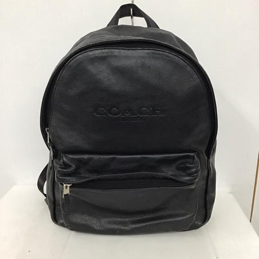 コーチ COACH リュックサック、デイパック リュックサック、デイバッグ レザー ロゴ、文字 黒 / ブラック /  メンズ USED 古着 中古 10134090