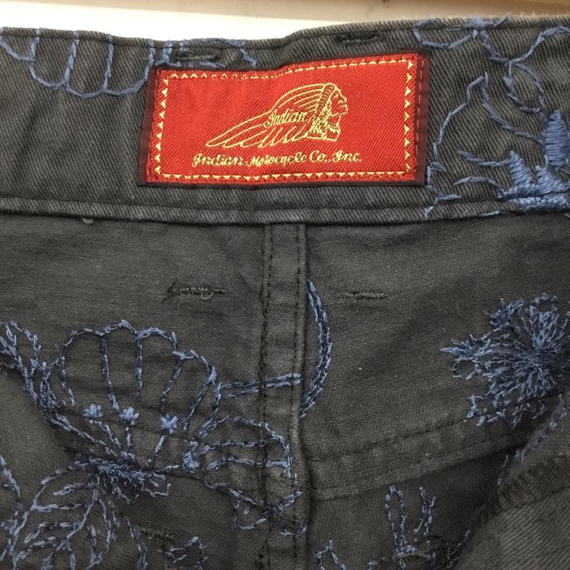 インディアンモトサイクル Indian Motocycle パンツ ショートパンツ ショートパンツ ハーフパンツ カジュアルパンツ 30インチ 刺繍 紺 / ネイビー /  メンズ USED 古着 中古 10110041