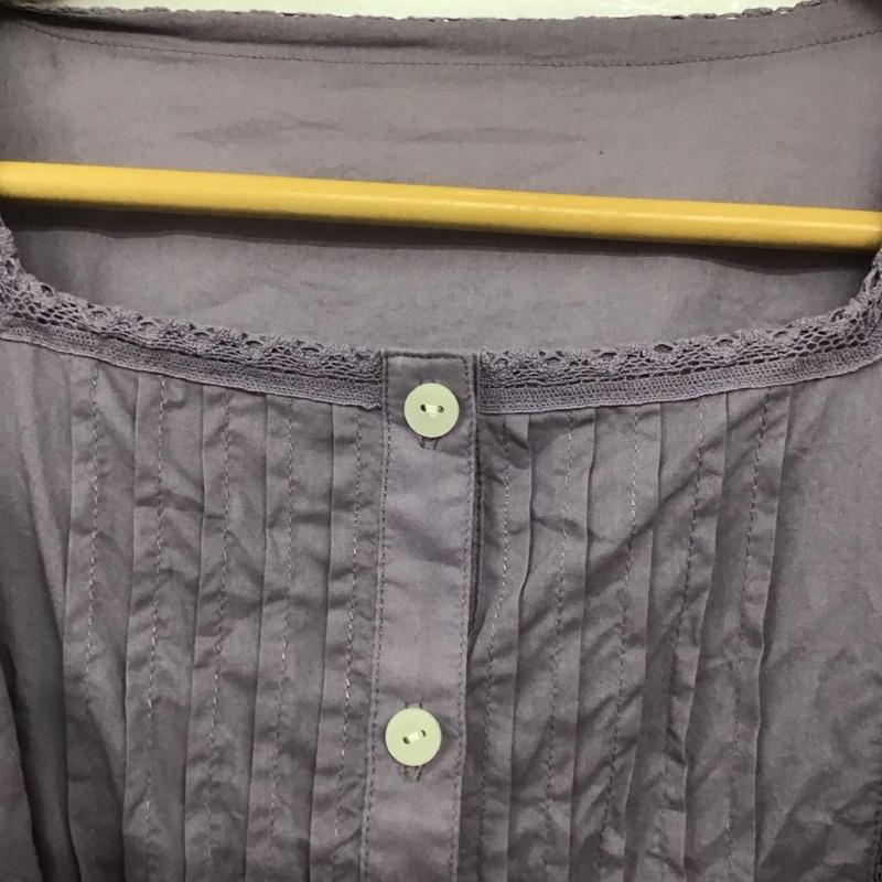 スライ SLY シャツ、ブラウス 半袖 PUFF SLEEVE FRILL COTTON 030ESZ30-4060 FREE 無地 紫 / パープル /  レディース USED 古着 中古 10132771
