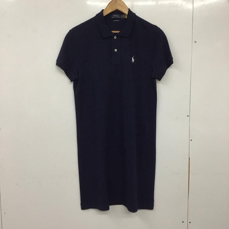 ポロラルフローレン POLO RALPH LAUREN ワンピース ロングスカート 半袖ロングワンピース ポロシャツワンピース M ロゴ、文字 紺 / ネイビー /  レディース USED 古着 中古 10138831