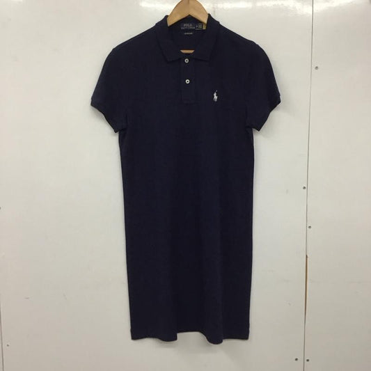 ポロラルフローレン POLO RALPH LAUREN ワンピース ロングスカート 半袖ロングワンピース ポロシャツワンピース M ロゴ、文字 紺 / ネイビー /  レディース USED 古着 中古 10138831
