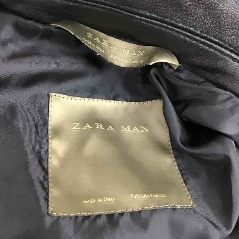 ザラメン ZARA MAN ジャケット、上着 ジャケット、ブレザー フェイクレザージャケット カジュアルジャケット カラージャケット S 無地 黒 / ブラック /  メンズ USED 古着 中古 10119267