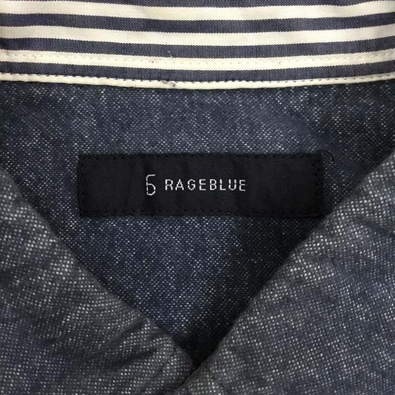 レイジブルー RAGEBLUE シャツ、ブラウス 長袖 rb020159sb カジュアルシャツ 長袖シャツ ボタンダウンシャツ M 無地 インディゴ / インディゴ /  メンズ USED 古着 中古 10108842