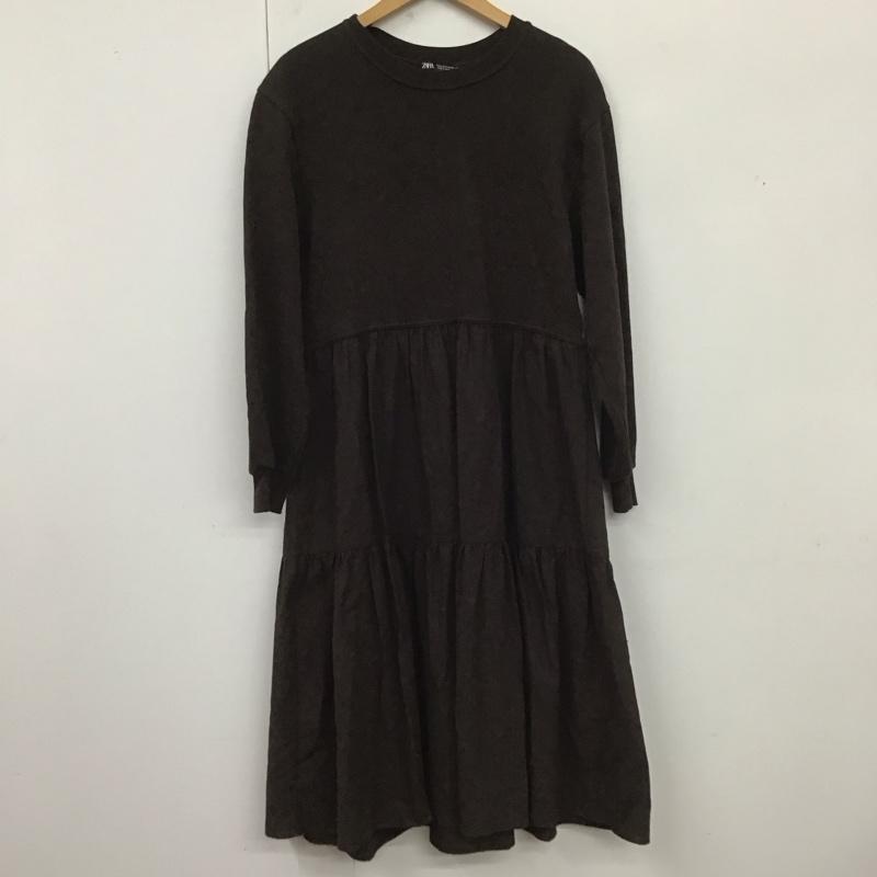 ザラ ZARA ワンピース ロングスカート S 無地 茶 / ブラウン /  レディース USED 古着 中古 10124799