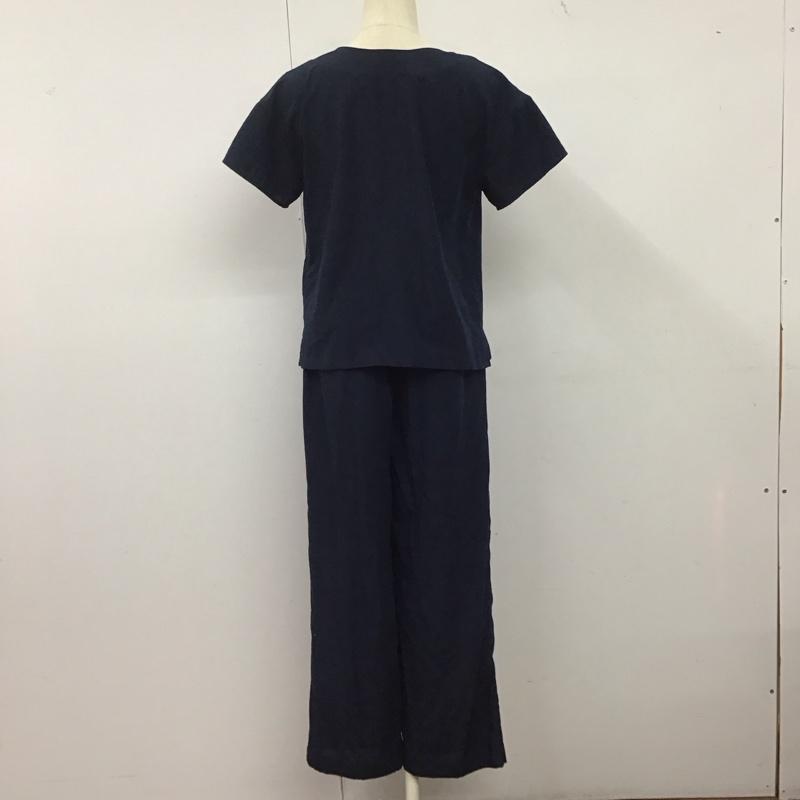 サニーレーベル Sonny Label セットアップ セットアップ LA05-26K032 半袖シャツ ノーカラーシャツ イージーパンツ セット FREE 無地 紺 / ネイビー /  レディース USED 古着 中古 10147166