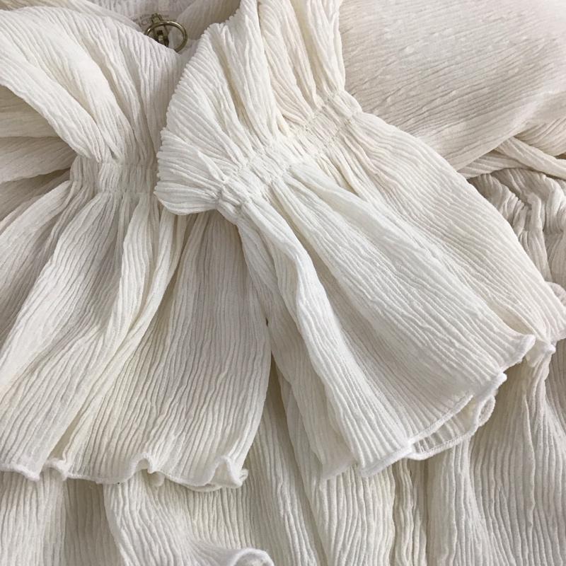 ナイスクラップ NICE CLAUP パーカー 長袖 300050 プリーツ シアー FREE 無地 オフホワイト / オフホワイト /  レディース USED 古着 中古 10146928