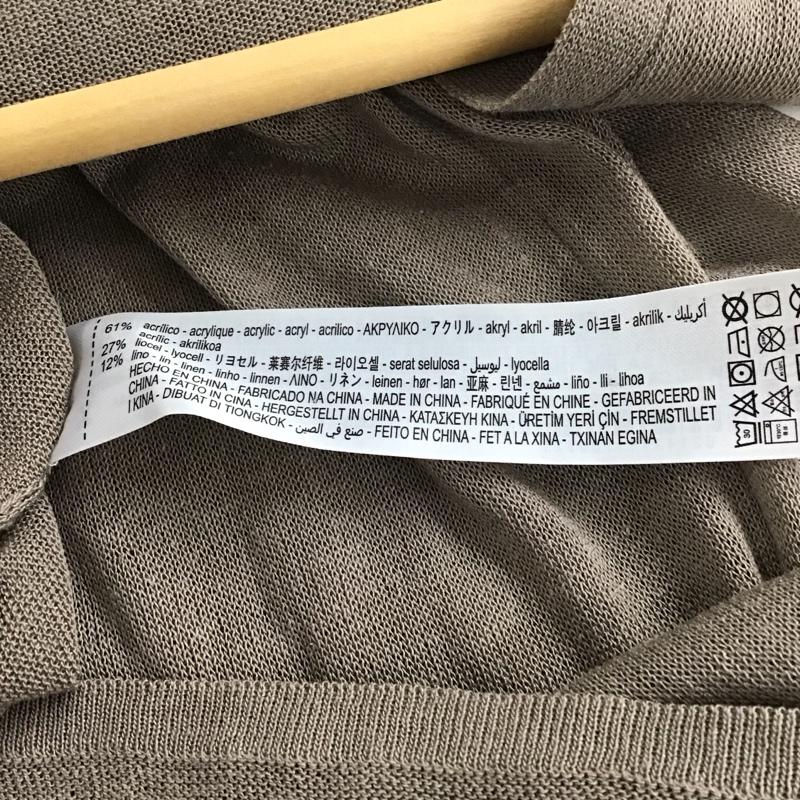ザラ ZARA カーディガン 半袖 半袖ロングニットカーディガン 前開カーディガン 前ボタン S 無地 茶 / ブラウン /  レディース USED 古着 中古 10136020