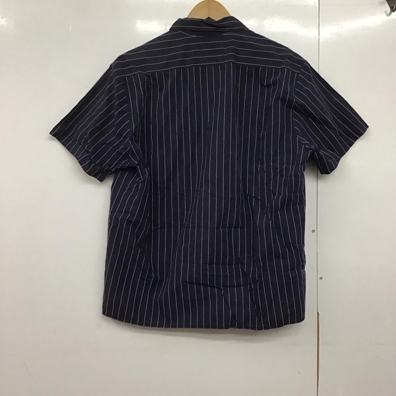 ディッキーズ Dickies シャツ、ブラウス 半袖 半袖シャツ ストライプシャツ カラーシャツ XL ストライプ 紺 / ネイビー /  メンズ USED 古着 中古 10143390