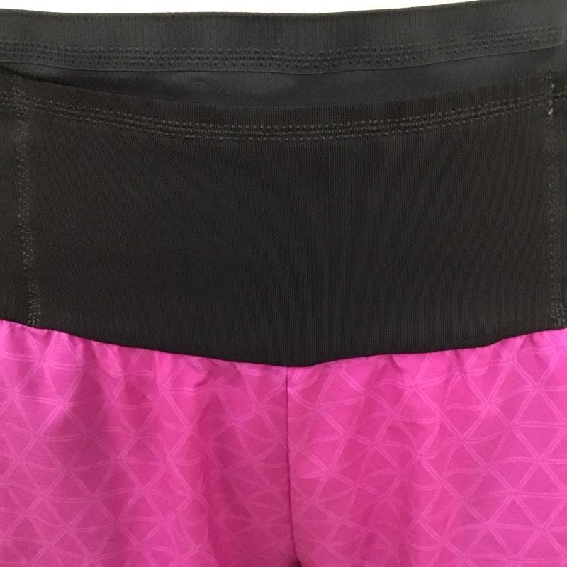 ザノースフェイス THE NORTH FACE パンツ ショートパンツ NBW41571 ノベルティーフライウェイトレーシングショート アウトドア L ロゴ、文字 紫 / パープル / X 黒 / ブラック /  レディース USED 古着 中古 10118718