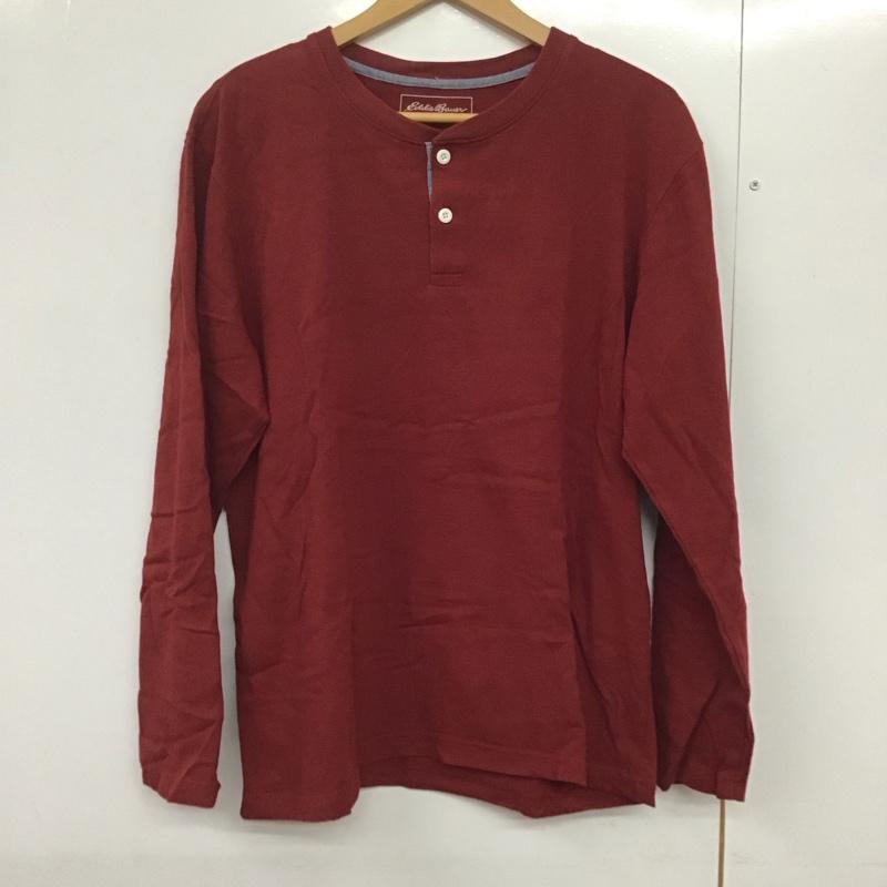 エディーバウアー Eddie Bauer カットソー 長袖 長袖カットソー M 無地 えんじ / ワインレッド /  メンズ USED 古着 中古 10143185
