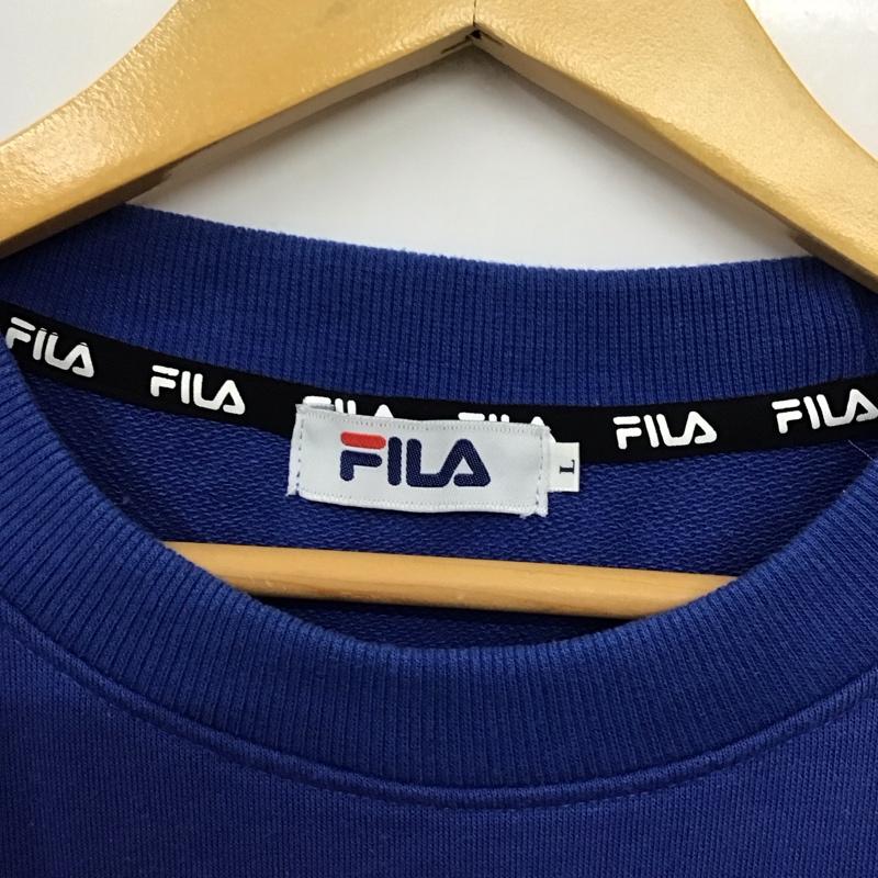 フィラ FILA トレーナー 長袖 FH7473 L 無地 青 / ブルー /  レディース USED 古着 中古 10120183