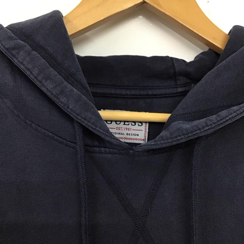 ゲス Guess パーカー 長袖 長袖パーカー プルオーバーパーカー スウェット XL ロゴ、文字 紺 / ネイビー /  メンズ USED 古着 中古 10137052