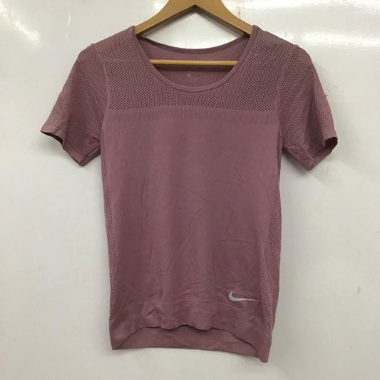 ナイキ NIKE Tシャツ 半袖 AT0579-515 DRI-FIT メッシュ スポーツウェア タグ付き S ワンポイント 桃 / ピンク /  レディース USED 古着 中古 10135603