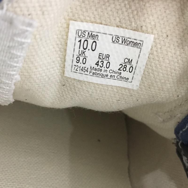 バンズ VANS スニーカー スニーカー 721454 スリッポン 28cm 28.0cm ロゴ、文字 紺 / ネイビー / X 白 / ホワイト /  メンズ USED 古着 中古 10141551