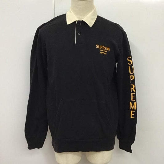 シュプリーム Supreme カットソー 長袖 16FW RugbySweatshirt 長袖カットソー M ロゴ、文字 黒 / ブラック /  メンズ USED 古着 中古 10117266