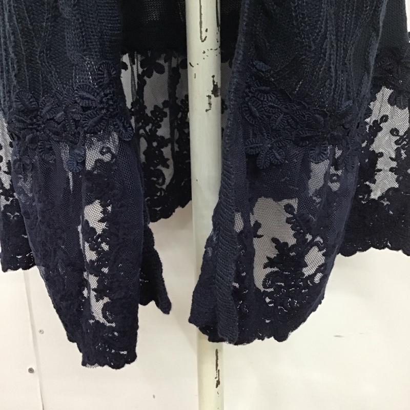 アクシーズファム axes femme カーディガン 七分袖 ロングカーディガン 長袖カットソー 前開カーディガン M 無地 紺 / ネイビー /  レディース USED 古着 中古 10113698