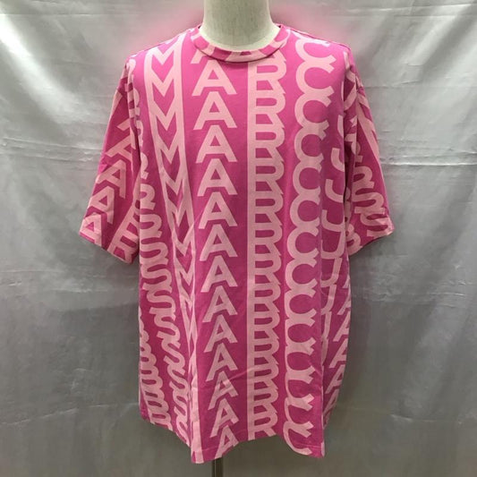 マークジェイコブス MARCJACOBS Tシャツ 半袖 半袖カットソー プリントTシャツ クルーネックカットソー ロゴ、文字 桃 / ピンク /  メンズ USED 古着 中古 10118399