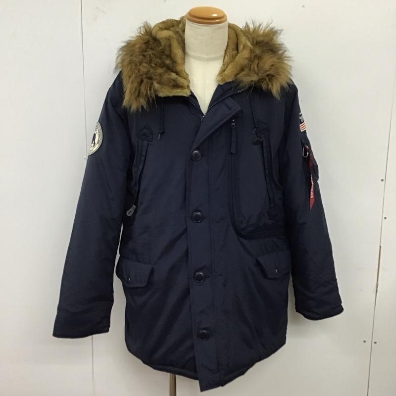 アルファインダストリー Alpha Industries コート コート一般 XXL 無地 紺 / ネイビー /  メンズ USED 古着 中古 10120533