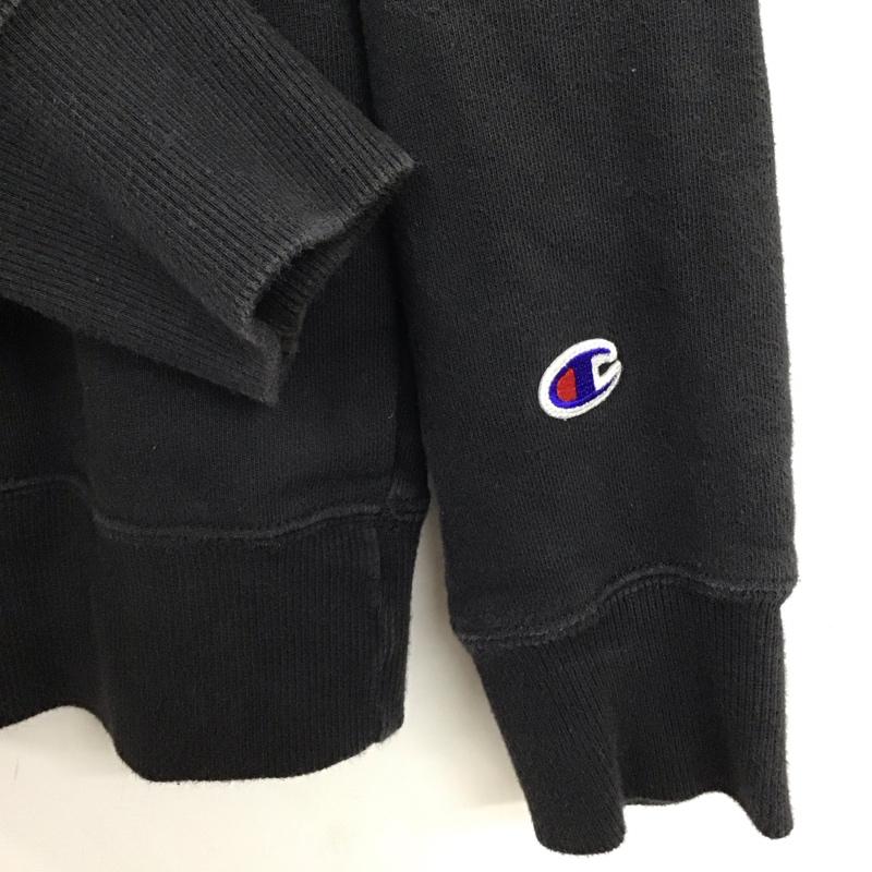 チャンピオン Champion トレーナー 長袖 C3-Q001 スウェット クルーネック M ワンポイント 黒 / ブラック /  メンズ USED 古着 中古 10119586