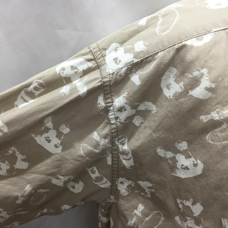 コロンビア Columbia シャツ、ブラウス 長袖 長袖シャツ カジュアルシャツ カラーシャツ ボタンダウンシャツ プリントシャツ XL プリント ベージュ / ベージュ /  メンズ USED 古着 中古 10111615