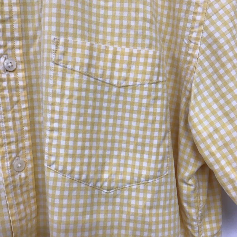 グリーンレーベルリラクシング green label relaxing シャツ、ブラウス 半袖 3216-199-0553 ボタンダウン コットン XL チェック 白 / ホワイト / X 黄 / イエロー /  メンズ USED 古着 中古 10139612