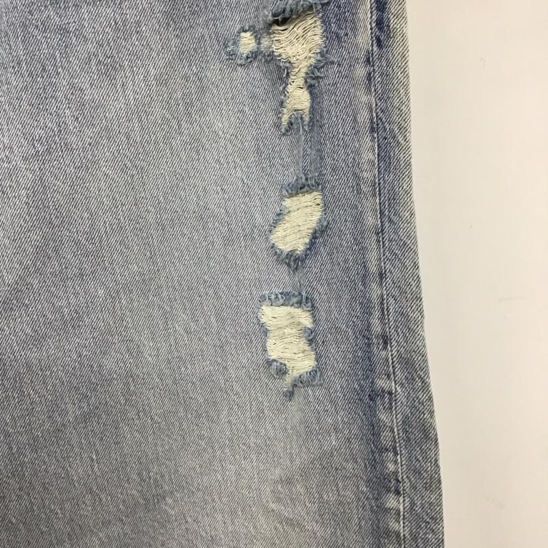 ローリーズファーム LOWRYS FARM パンツ デニム、ジーンズ LF524007AD ワイドパンツ L ダメージ加工 青 / ブルー /  レディース USED 古着 中古 10122575