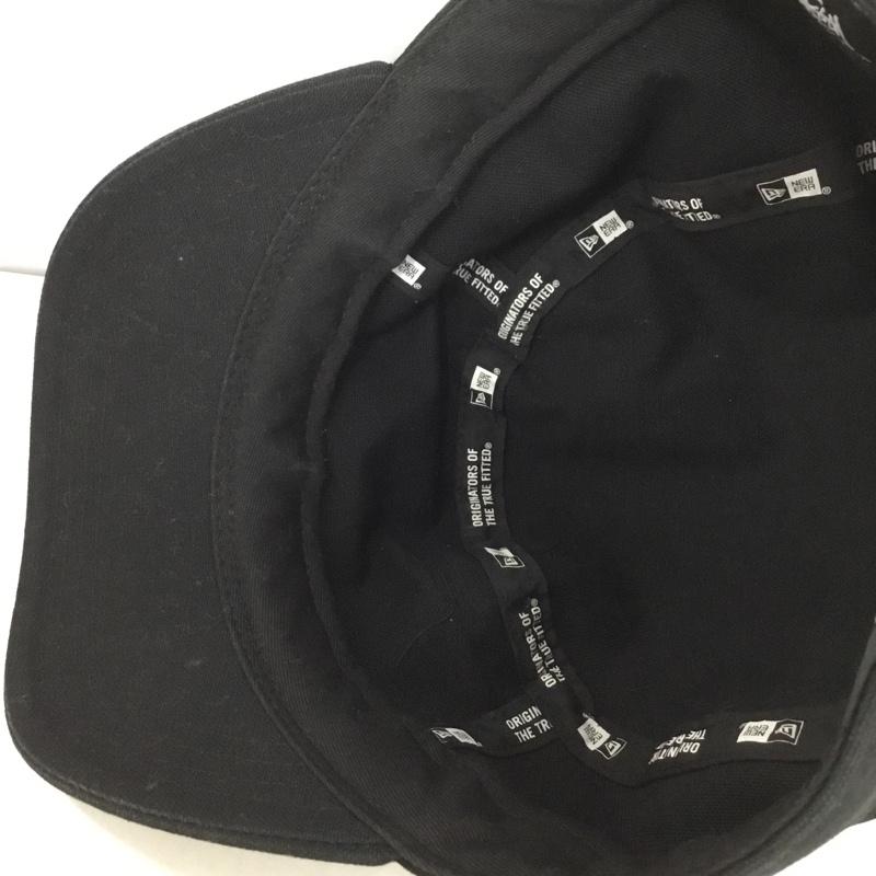 ステューシー STUSSY 帽子 キャップ NEW ERA コットン ワークキャップ ロゴ、文字 黒 / ブラック /  メンズ USED 古着 中古 10148444