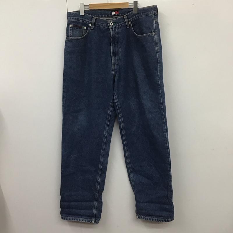 トミー ジーンズ TOMMY JEANS パンツ デニム、ジーンズ デニムパンツ ストレートパンツ ワイドパンツ カジュアルパンツ 36 ロゴ、文字 インディゴ / インディゴ /  メンズ USED 古着 中古 10107530