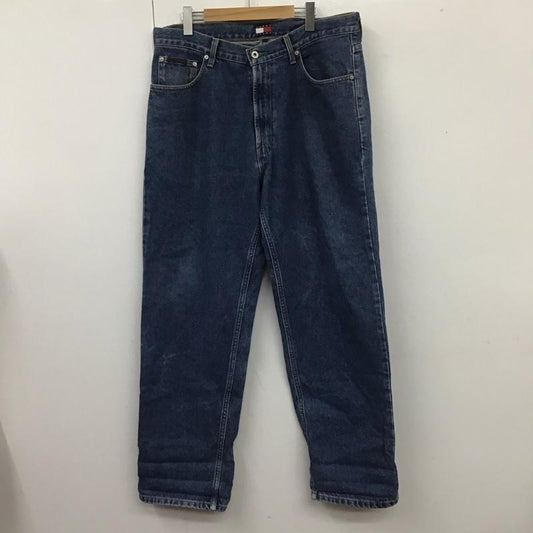 トミー ジーンズ TOMMY JEANS パンツ デニム、ジーンズ デニムパンツ ストレートパンツ ワイドパンツ カジュアルパンツ 36 ロゴ、文字 インディゴ / インディゴ /  メンズ USED 古着 中古 10107530