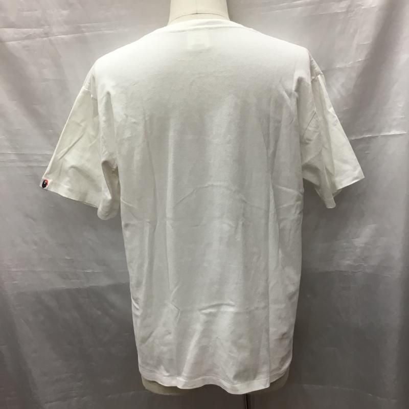 アベイシングエイプ A BATHING APE Tシャツ 半袖 クルーネック APE HEAD L プリント 白 / ホワイト / X 水色 / ライトブルー /  メンズ USED 古着 中古 10119810