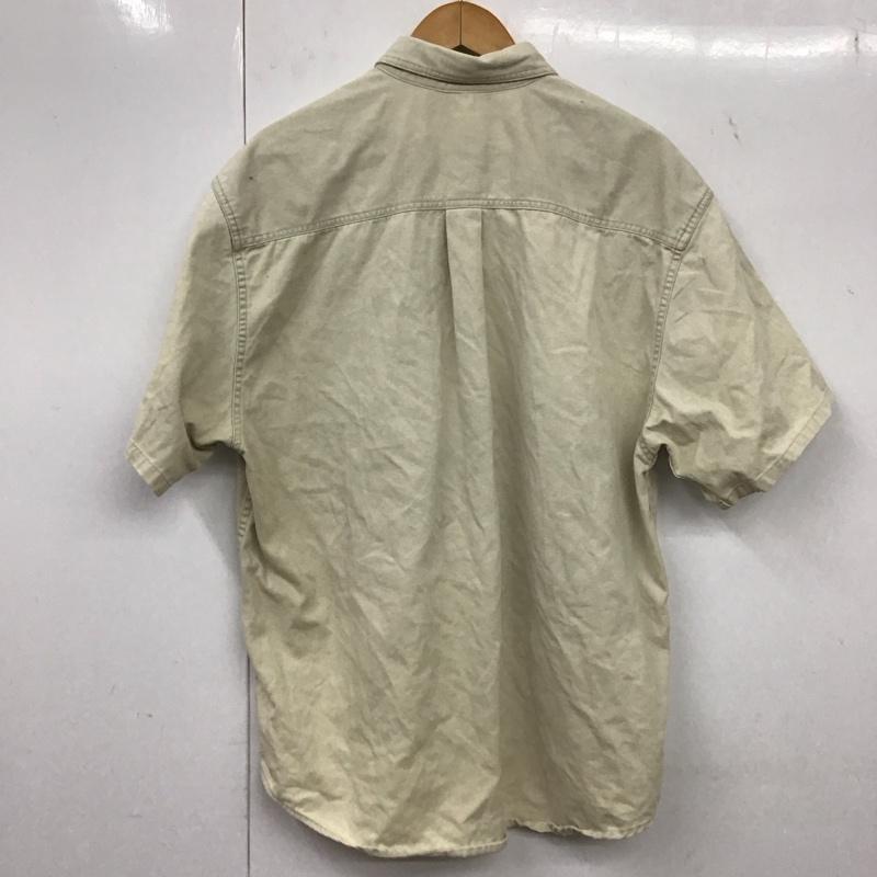 エディーバウアー Eddie Bauer シャツ、ブラウス 半袖 半袖シャツ 無地シャツ ポケットシャツ 90s 白タグ L 無地 ベージュ / ベージュ /  メンズ USED 古着 中古 10134698